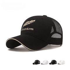 Men's Feather Embroidered Baseball Cap, Sunscreen Mesh Hat