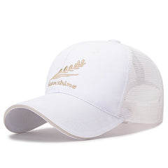 Men's Feather Embroidered Baseball Cap, Sunscreen Mesh Hat