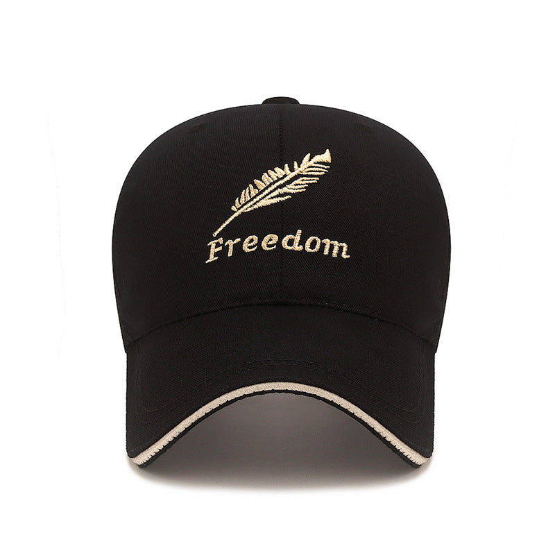 Men's Feather Embroidered Baseball Cap, Sunscreen Mesh Hat
