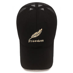 Men's Feather Embroidered Baseball Cap, Sunscreen Mesh Hat