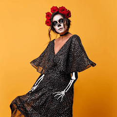 Halloween Skeleton Pattern Gloves Ghost Loves Halloween Costume Prop Party