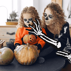 Halloween Skeleton Pattern Gloves Ghost Loves Halloween Costume Prop Party
