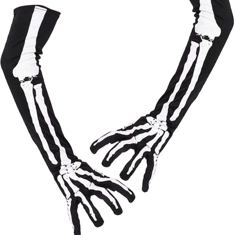 Halloween Skeleton Pattern Gloves Ghost Loves Halloween Costume Prop Party