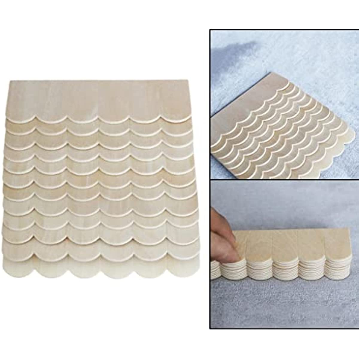 12Pcs Dollhouse Roof Tiles Wooden Roof Tiles DIY Dolls House
