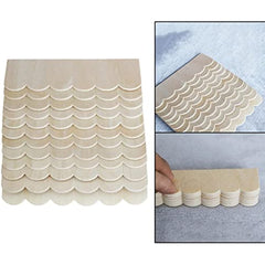12Pcs Dollhouse Roof Tiles Wooden Roof Tiles DIY Dolls House