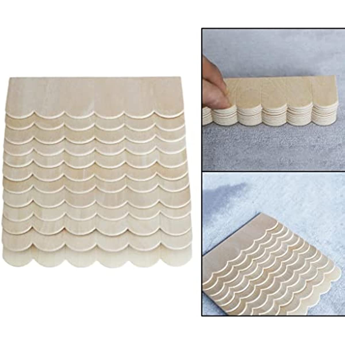 12Pcs Dollhouse Roof Tiles Wooden Roof Tiles DIY Dolls House
