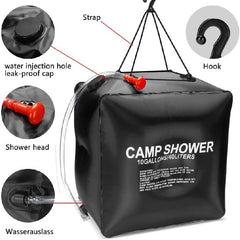 40L Solar Shower Bag w/ On/Off Switch Shower Head - Camping, Beach