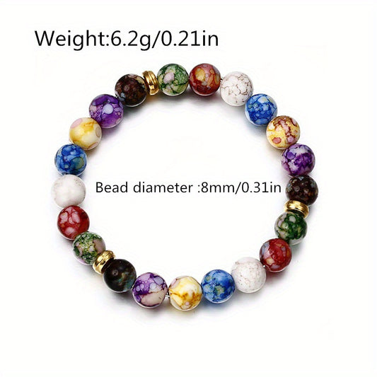 Minimalist Colorful Beaded Bracelet For Men, Daily Decoration Gift