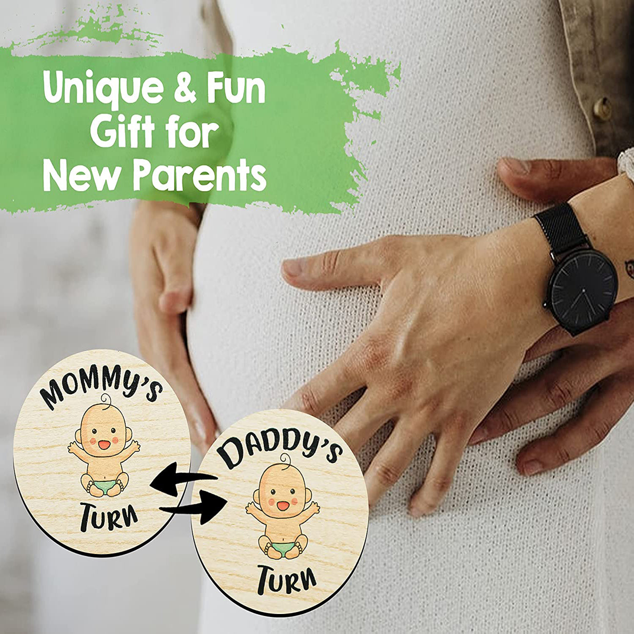Wooden Parent Decision Coin - Funny Pregnancy Gift