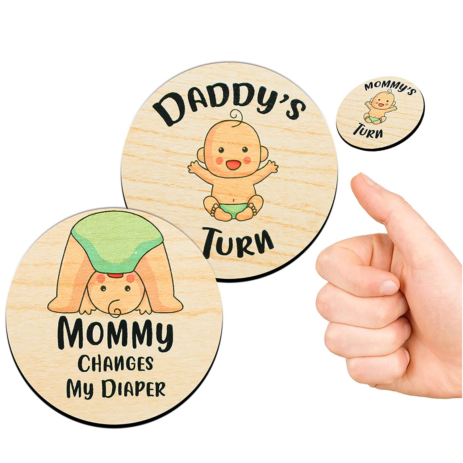 Wooden Parent Decision Coin - Funny Pregnancy Gift
