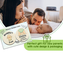 Wooden Parent Decision Coin - Funny Pregnancy Gift