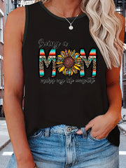 Leopard Slogan Print Tank Top for Women