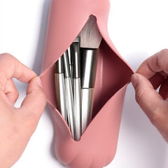 Minimalist Solid Brush Bag Organizer Portable Makeup Storage Bag