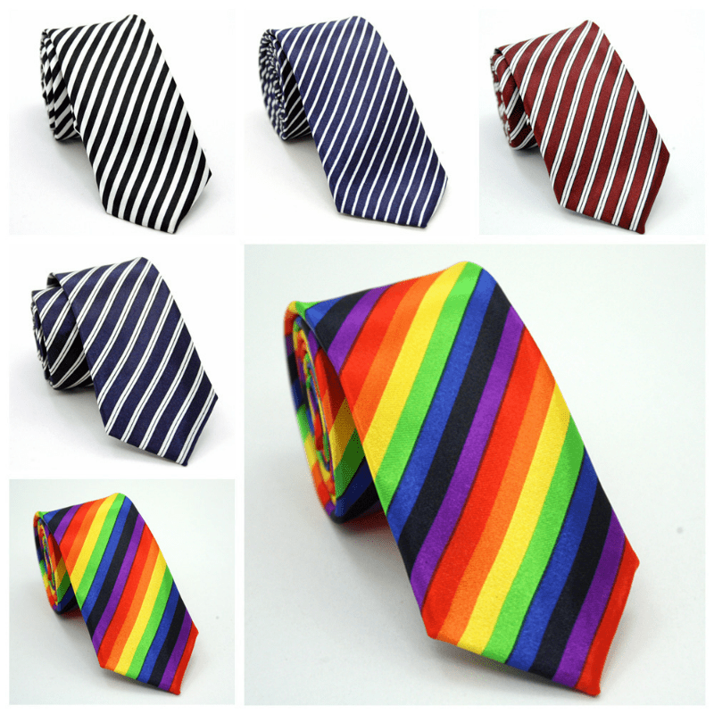 Men's Striped Block Tie Hip Hop Style for Party Wedding