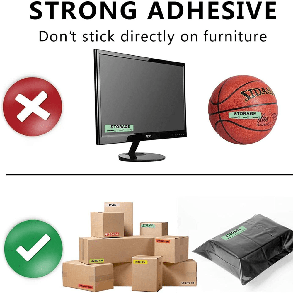 80pcs Home Moving Labels 16 Coding Stickers Fragile Blank Label