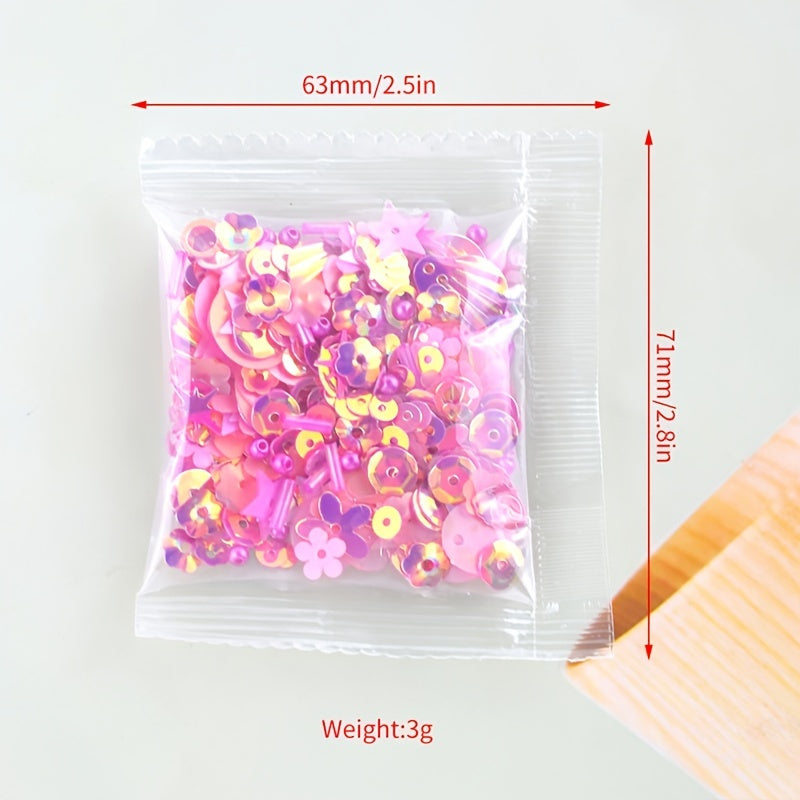 3g Holographic Pearl Glitters Flakes Beads for Art Craft Nail Decoration