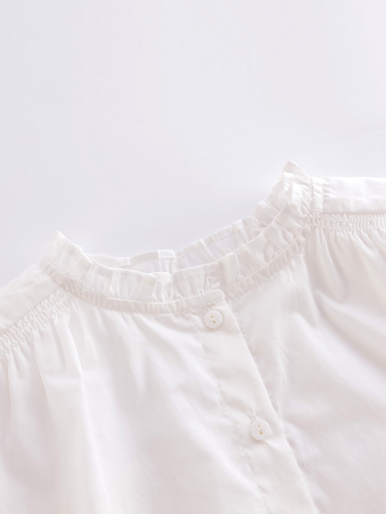 Girls Frill Collar Cotton Long Sleeve Shirt Button Down Blouse Shirt