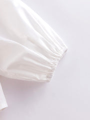 Girls Frill Collar Cotton Long Sleeve Shirt Button Down Blouse Shirt