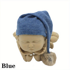 Newborn Baby Furry Ball Hat & Wrap Cap Photo Props