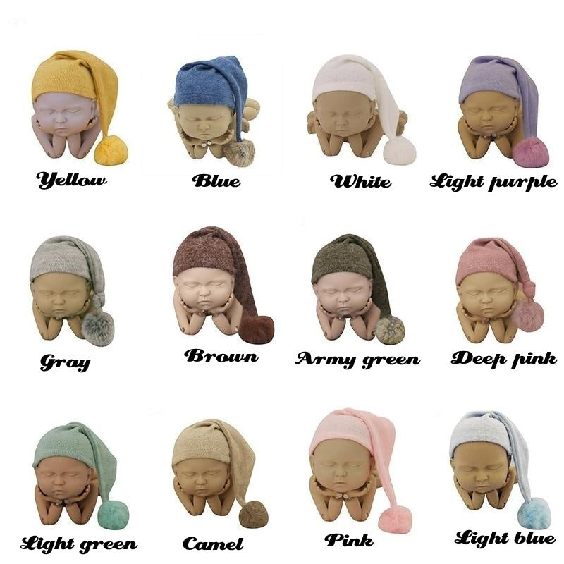 Newborn Baby Furry Ball Hat & Wrap Cap Photo Props