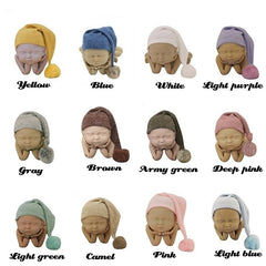 Newborn Baby Furry Ball Hat & Wrap Cap Photo Props
