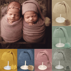 Newborn Baby Furry Ball Hat & Wrap Cap Photo Props