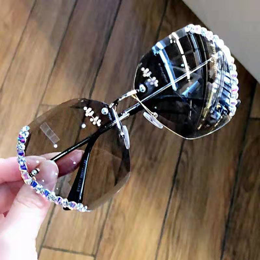 Men's Oversized Rimless Sunglasses for Traveling Party Outdoor