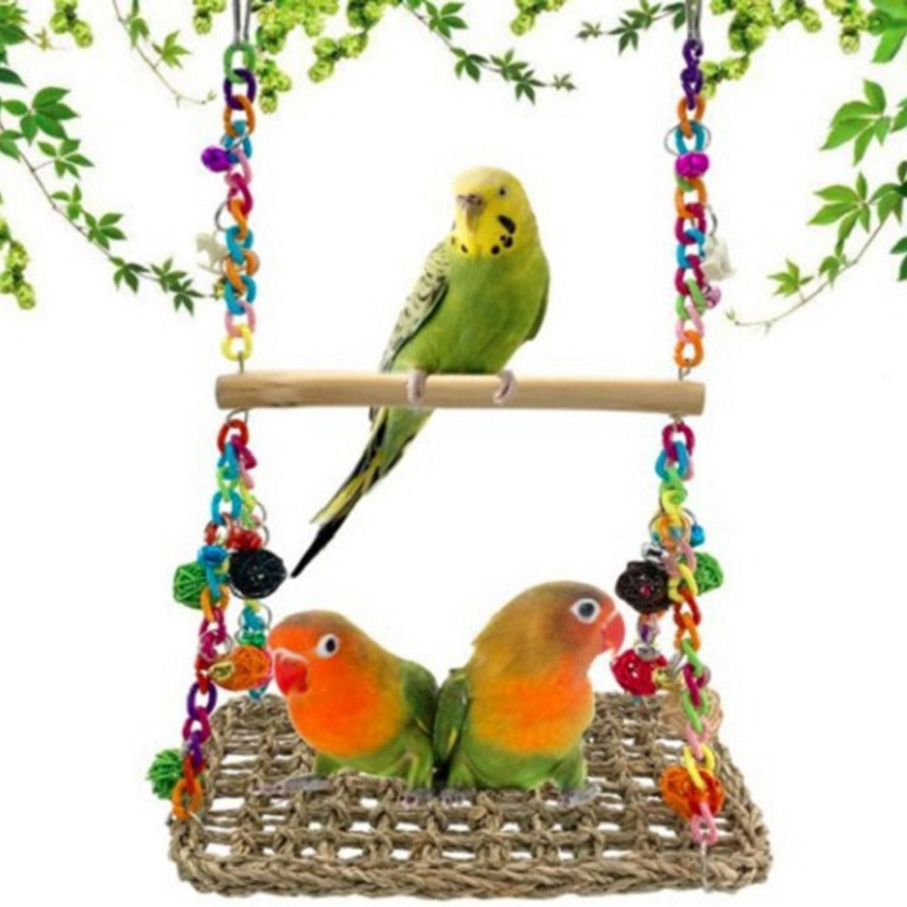 Bird Swing & Climbing Hammock Toy for Small Birds