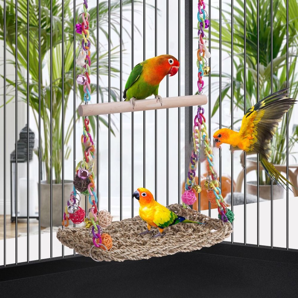 Bird Swing & Climbing Hammock Toy for Small Birds