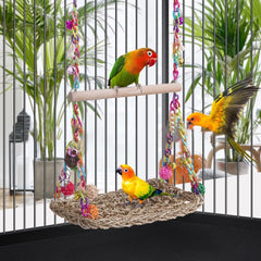 Bird Swing & Climbing Hammock Toy for Small Birds