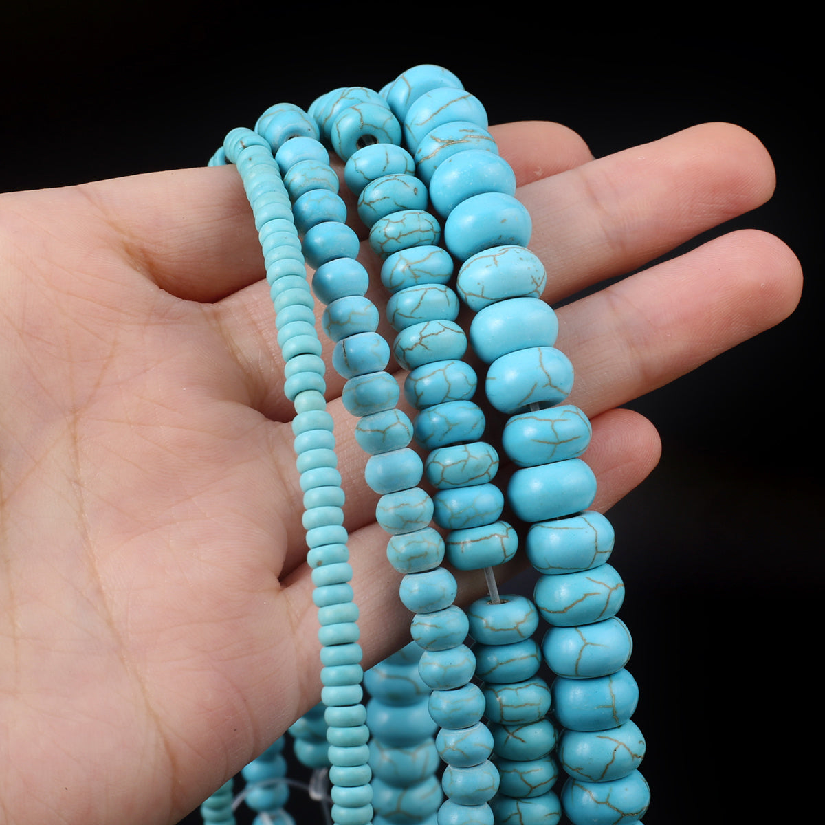 Natural Turquoise Beads Abacus Shape Spacer Beads 38cm