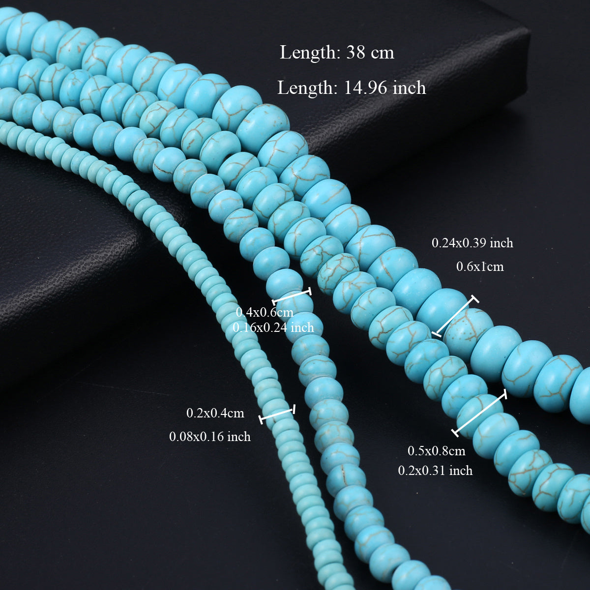 Natural Turquoise Beads Abacus Shape Spacer Beads 38cm