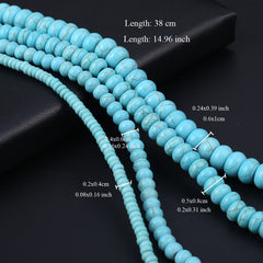 Natural Turquoise Beads Abacus Shape Spacer Beads 38cm