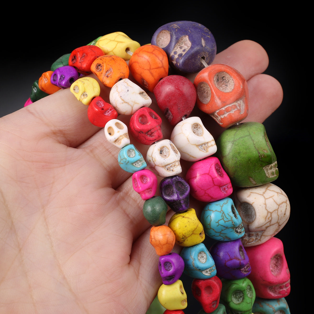 Turquoise Stone Skull Spacer Beads for Jewelry Making DIY