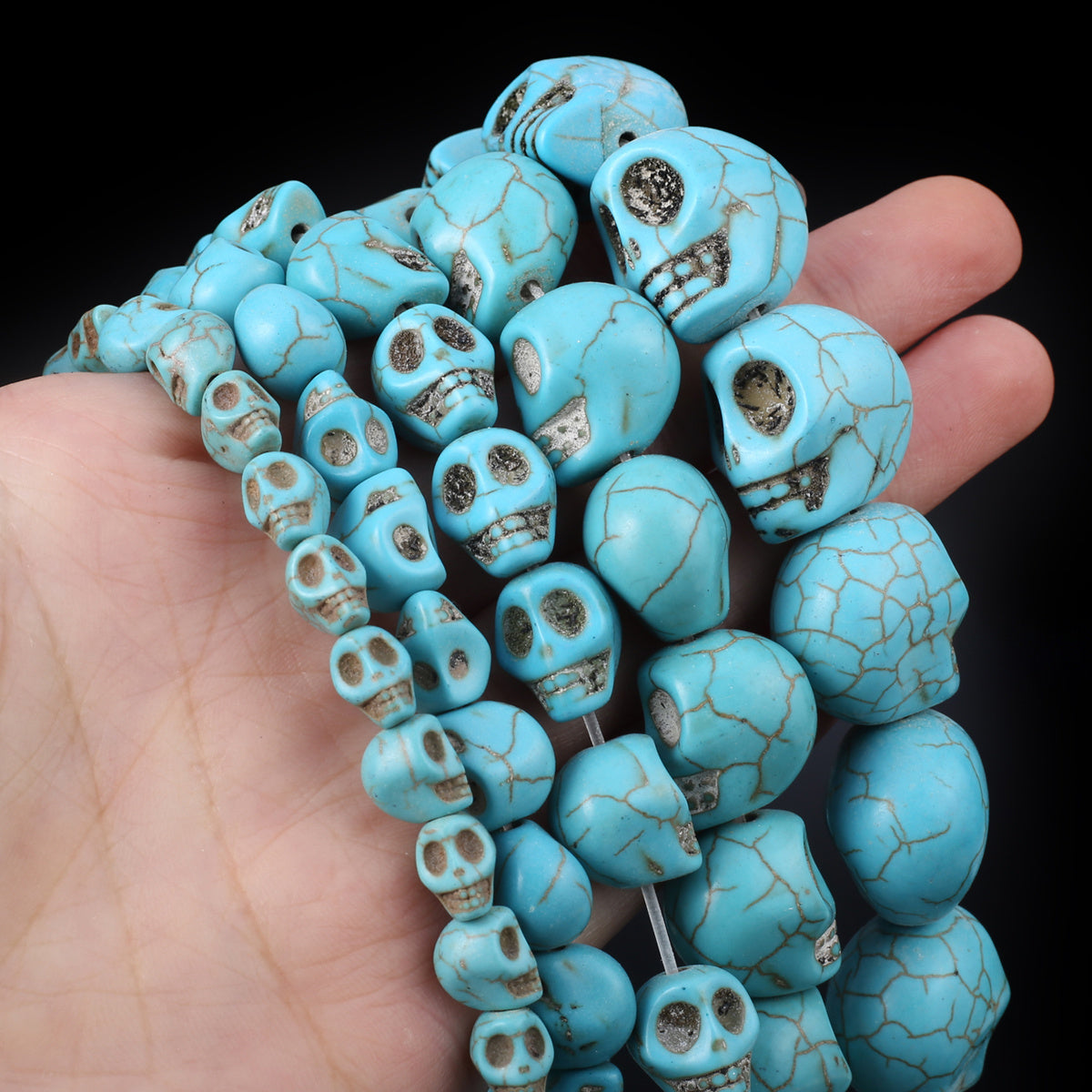 Turquoise Stone Skull Spacer Beads for Jewelry Making DIY