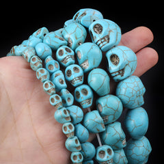 Turquoise Stone Skull Spacer Beads for Jewelry Making DIY