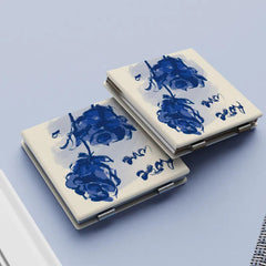 Rose Pattern Compact Mirror Square Double Side Folding Makeup Vanity Mirror
