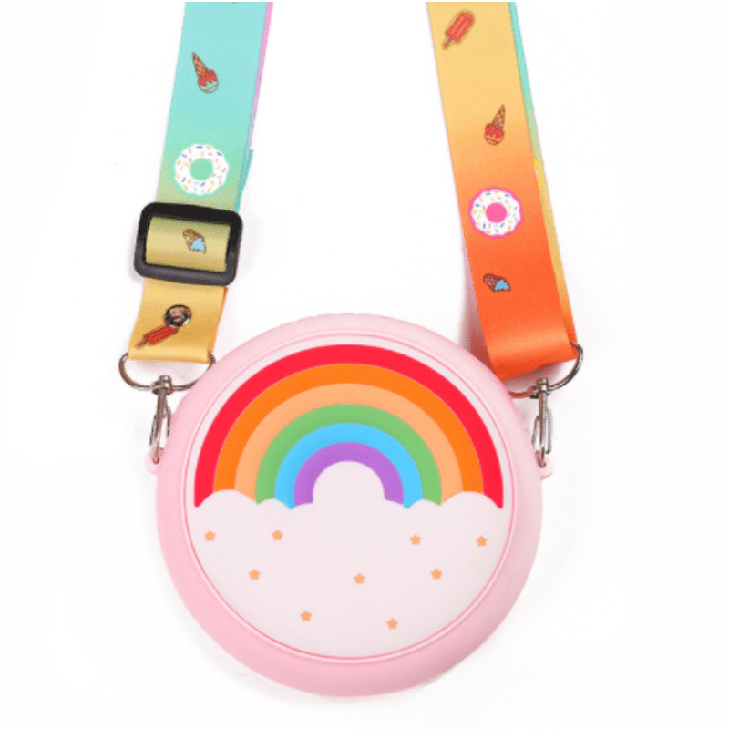 Kids Rainbow Donut Silicone Crossbody Bag