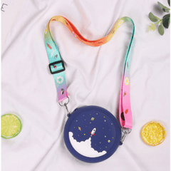 Kids Rainbow Donut Silicone Crossbody Bag