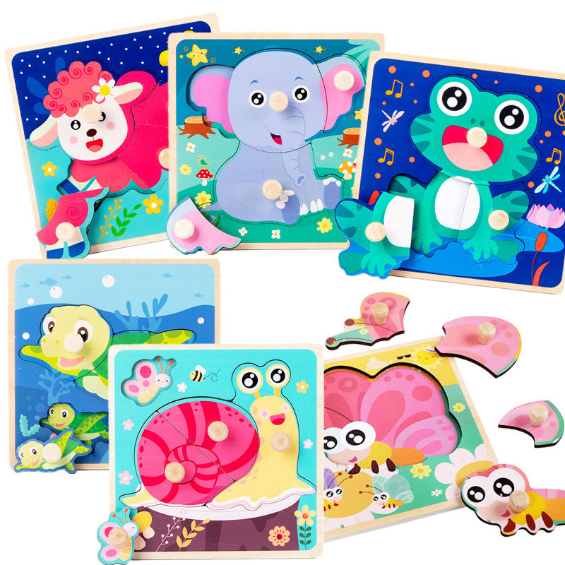 Wooden Animals Puzzle Educational Toy for Children
