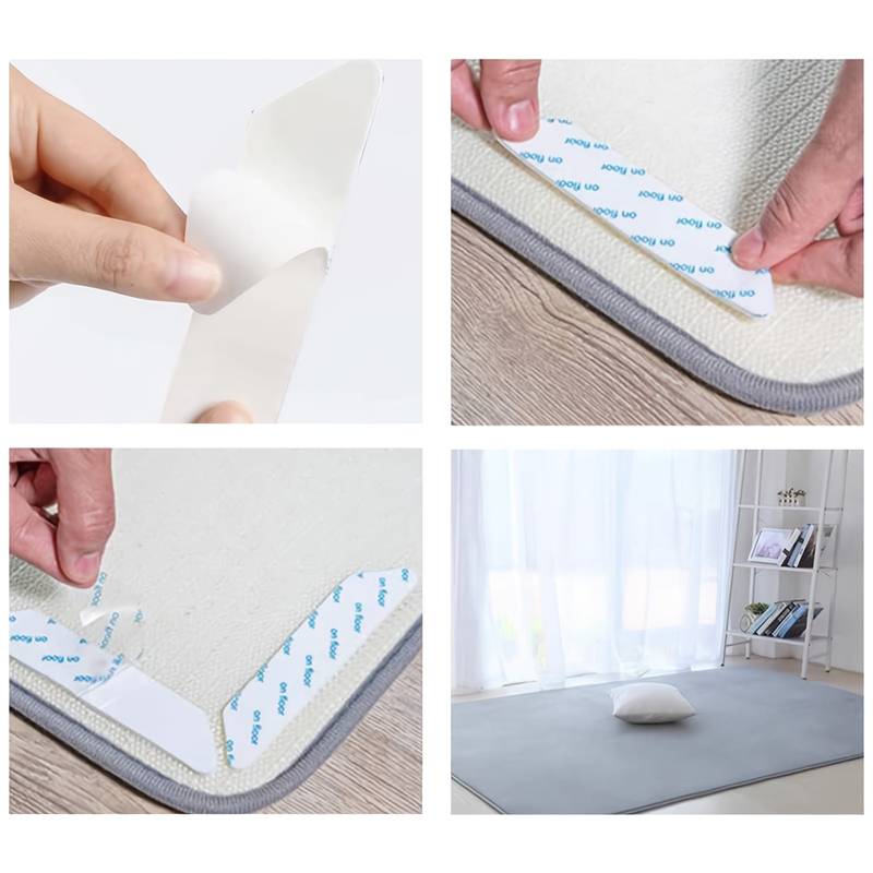 8pcs Reusable Non Slip Rug Tape for Hardwood Floors