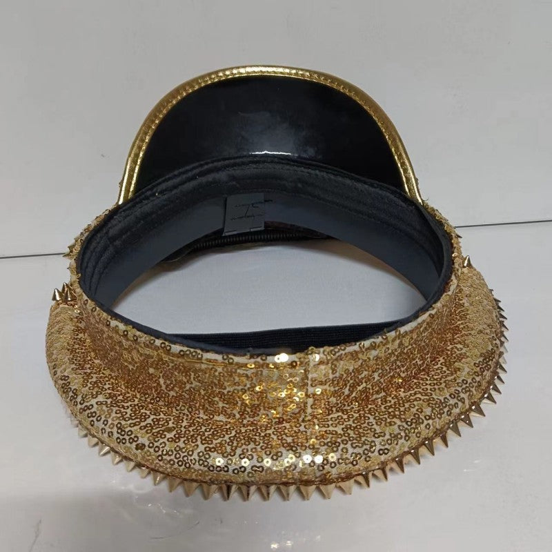 Golden Sequin Bride Hat Rivet Bachelorette Hen Party Captain Caps