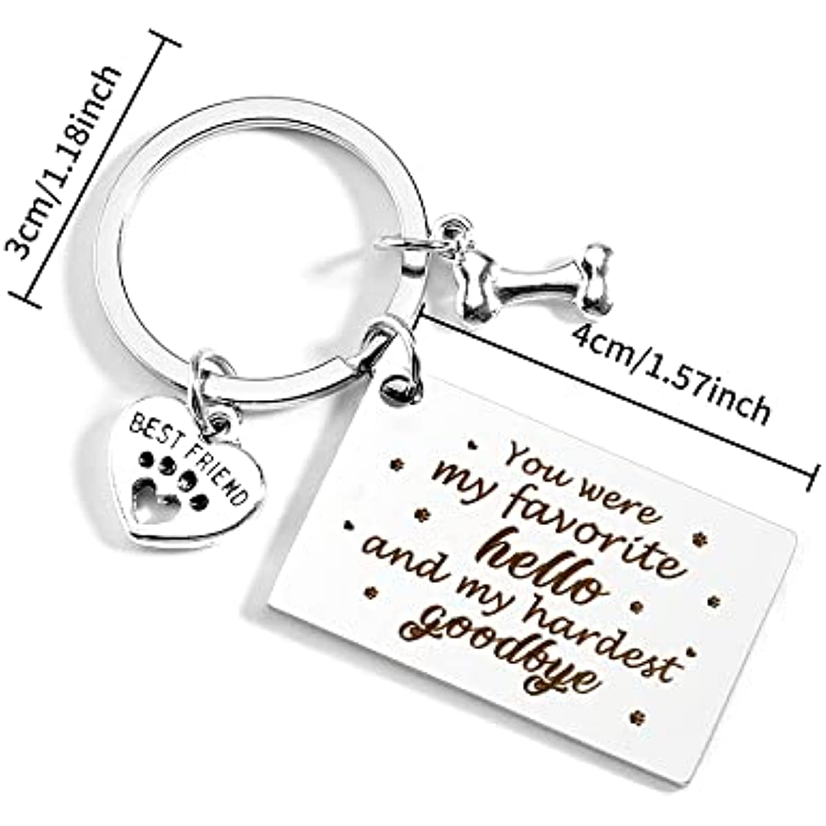 Pet Memorial Keychain Heartfelt Loss of Pet Gift