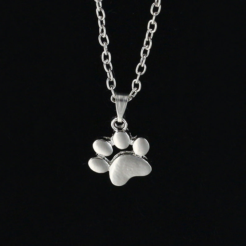 Cat Dog Paw Pendant Necklace Footprint Pendant Necklace For Girls