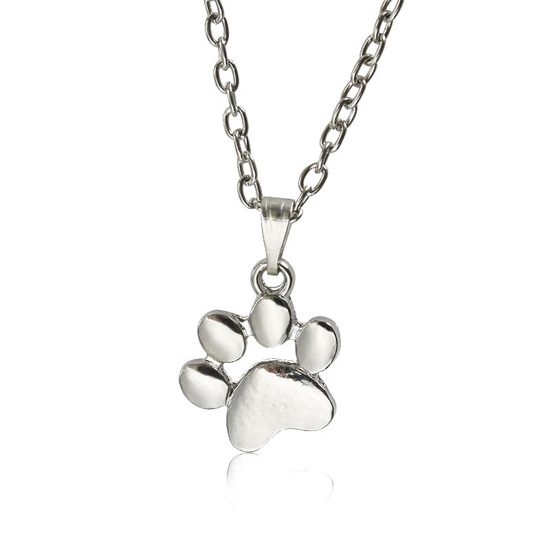Cat Dog Paw Pendant Necklace Footprint Pendant Necklace For Girls
