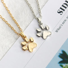 Cat Dog Paw Pendant Necklace Footprint Pendant Necklace For Girls