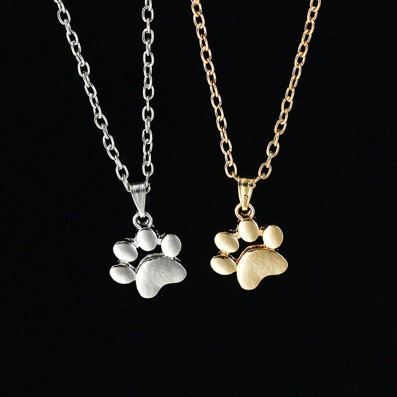 Cat Dog Paw Pendant Necklace Footprint Pendant Necklace For Girls