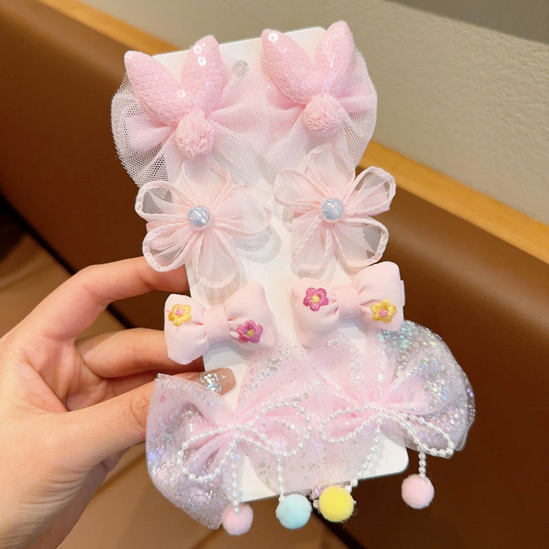 8pcs Baby Girls Bow Knot Flower Hair Clips