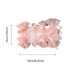 8pcs Baby Girls Bow Knot Flower Hair Clips