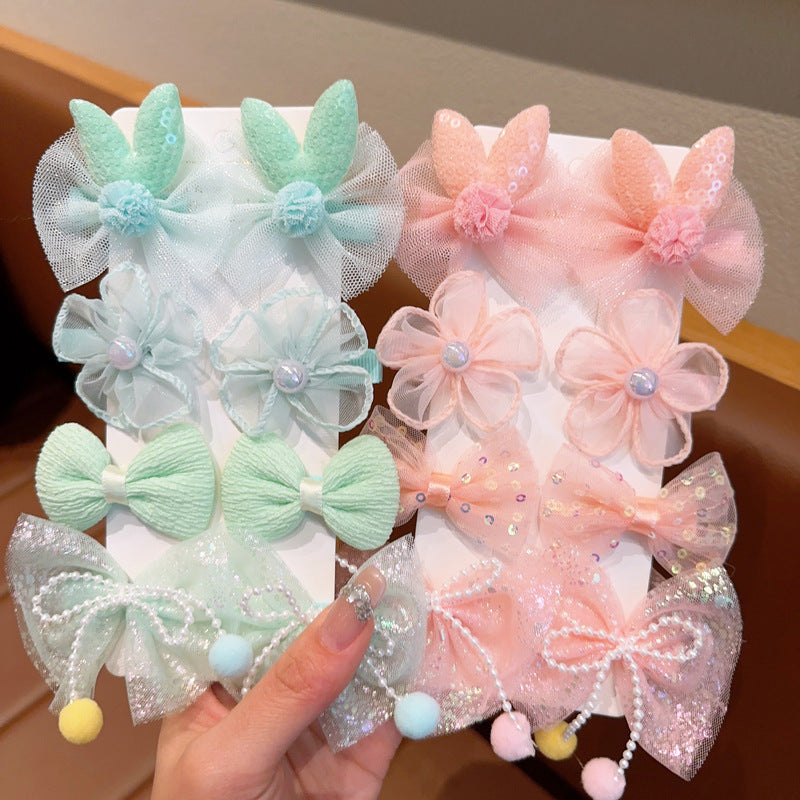 8pcs Baby Girls Bow Knot Flower Hair Clips